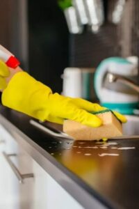 "End of tenancy cleaning involves deep cleaning appliances like ovens and fridges."